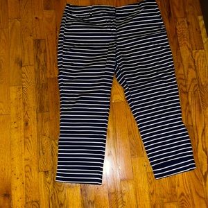 NY & Company 7th Ave Capri’s- Navy Blue Strip